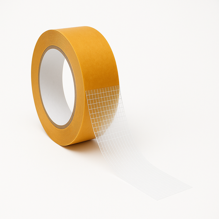 Double Sided Scrim Tape 3.1 Mil, Acrylic Adhesive, For Laminating Foams and Films, DCST31WBA
