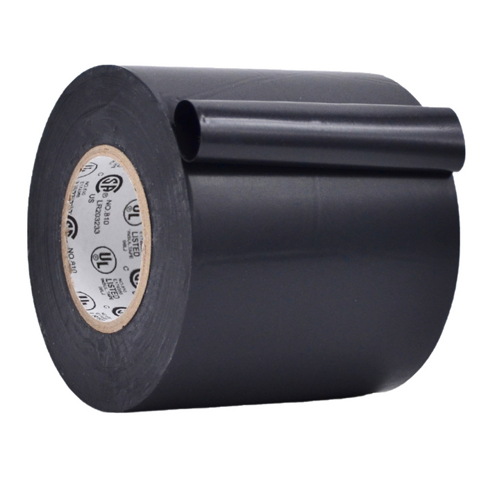 Infographic about Wide Electrical Tape demonstrating application on electrical wire insulation