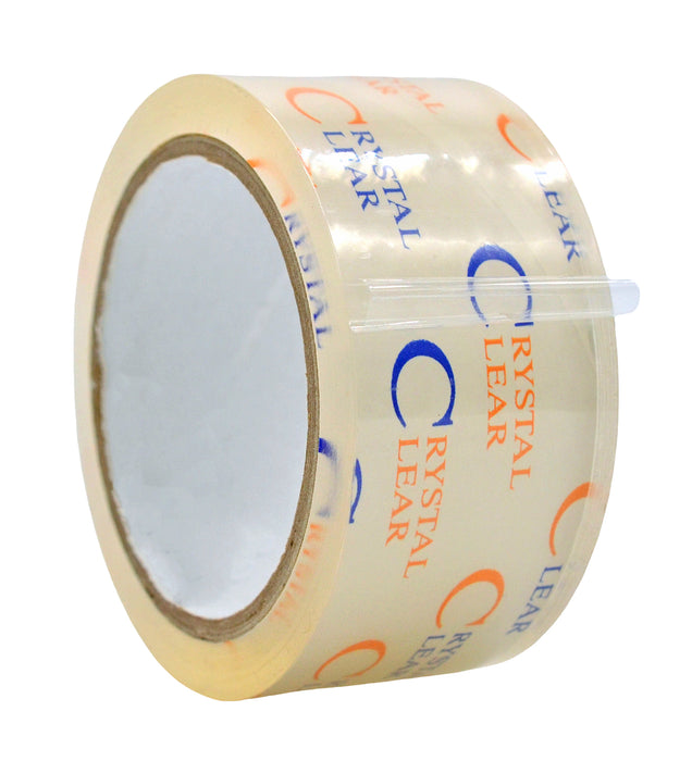 Close up of a roll of Crystal Clear Carton Sealing Tape 2.5 inch
