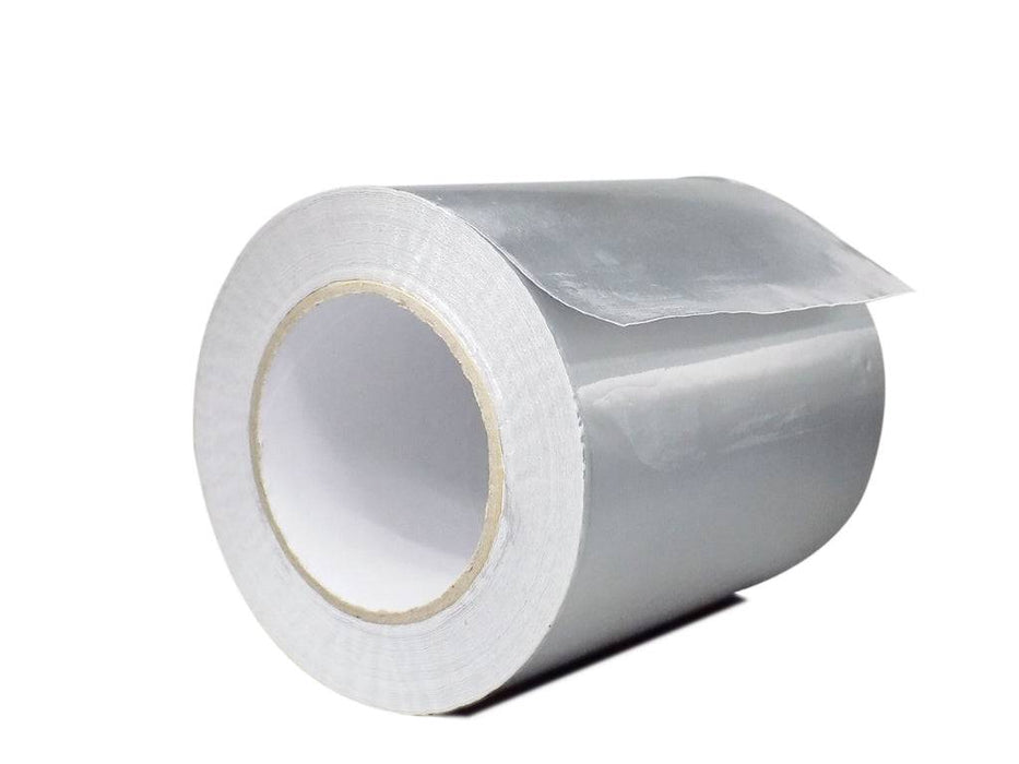 Close up of Close up aluminum fiberglass tape roll 5 inch wide
