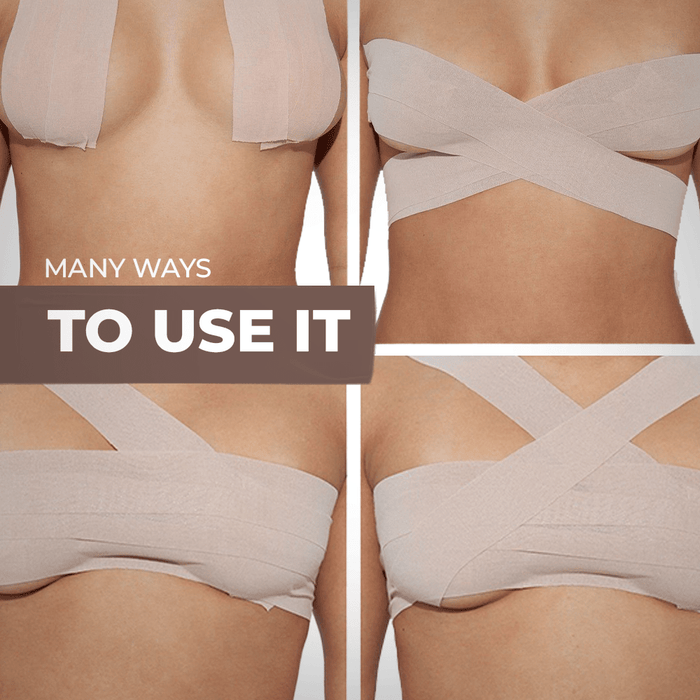 infographic detailing how to use boob tape