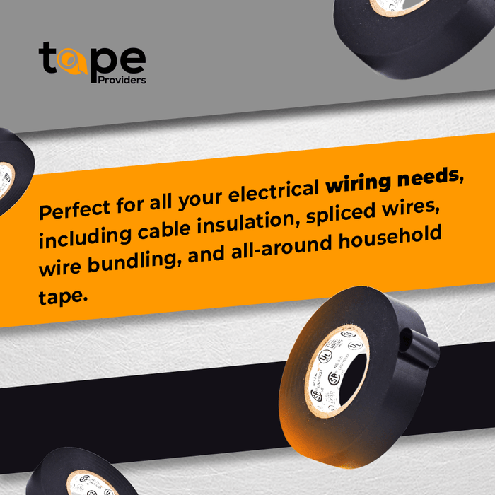 infographic about Electrical tapes in all sizes and available in bulk , great for wiring insulation, splicing, wire bundling, and household tape