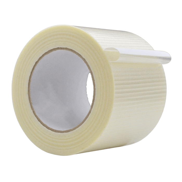 Close up of a Bi-directional Filament Strapping Tape Roll - 8 inch