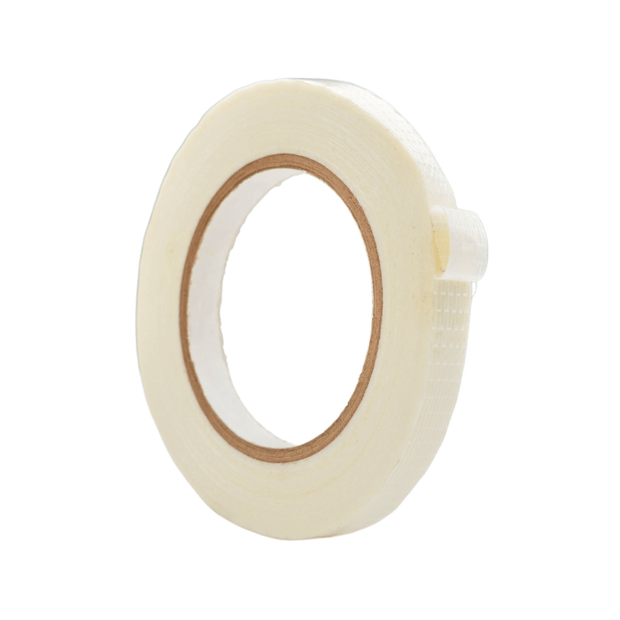 Close up of a Bi-directional Filament Strapping Tape Roll - 1/2 inch