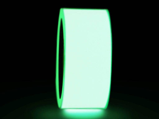 Close up of glow in the dark tape roll glowing