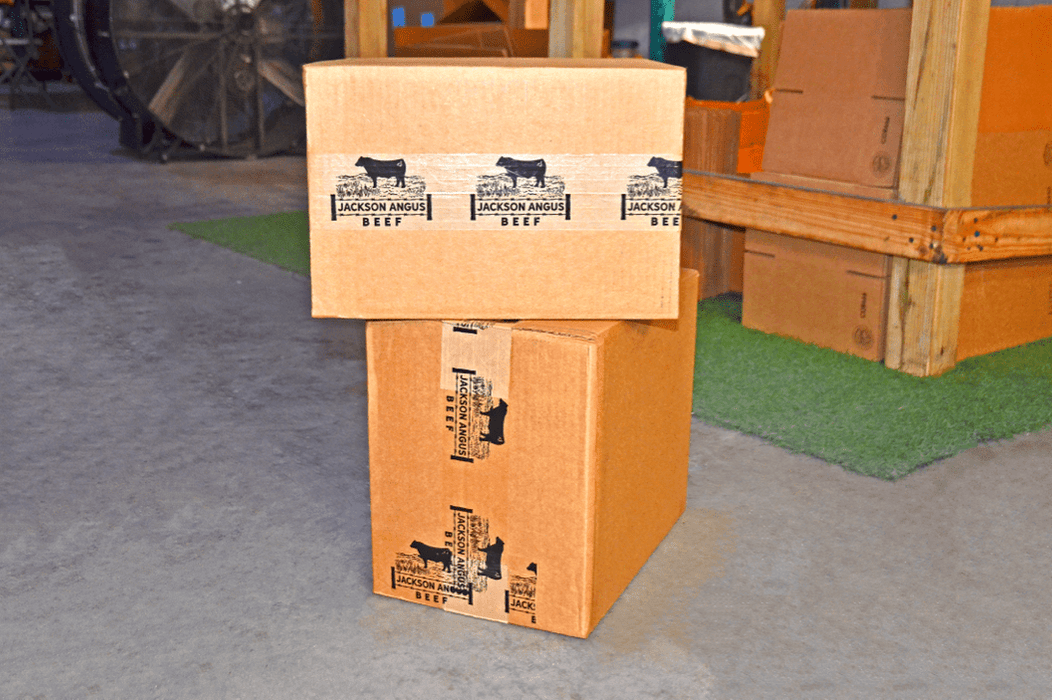 custom box tape for Etsy applied on shipping box