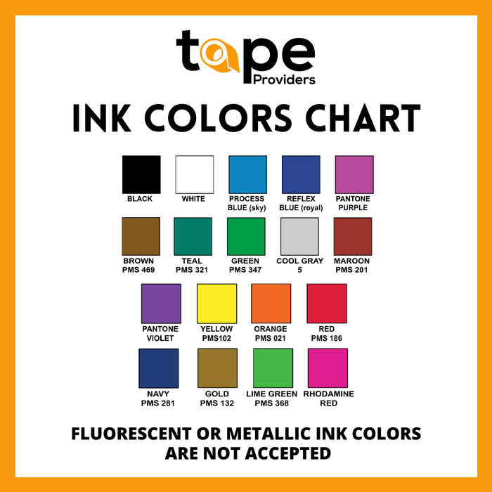 custom tape colors chart