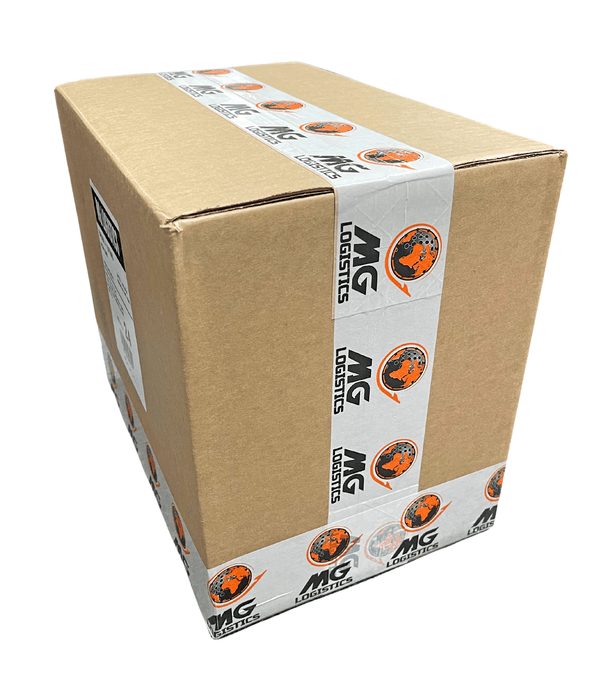 customize tape with logo on a brown shipping box