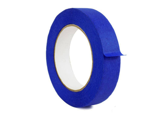 Close up of a roll of blue painters masking tape - 1 inch