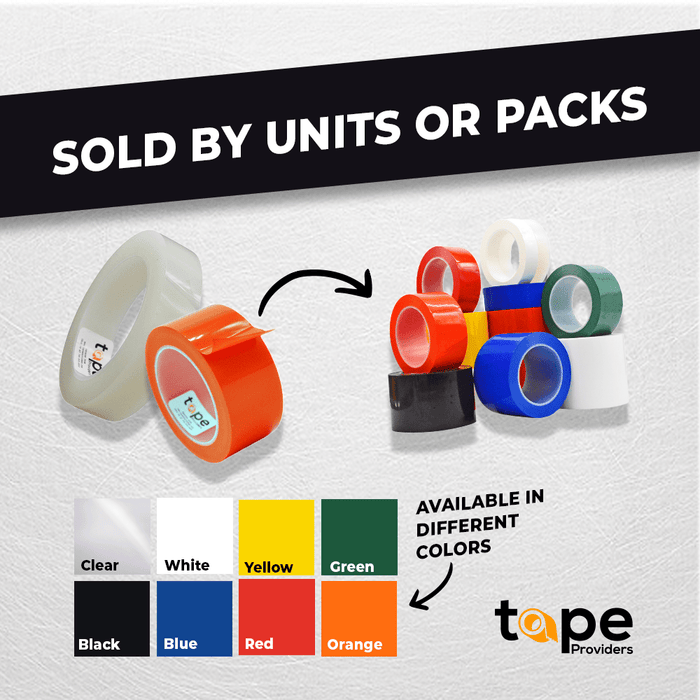 Infographic about Greenhouse repair tape mentioning it is available in bulk and in many different colors
