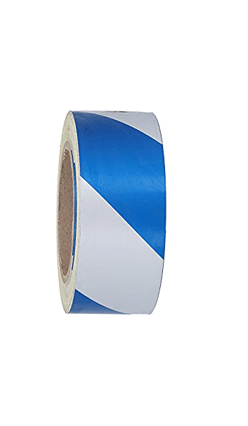 Striped Reflective Safety Tape - Blue and White