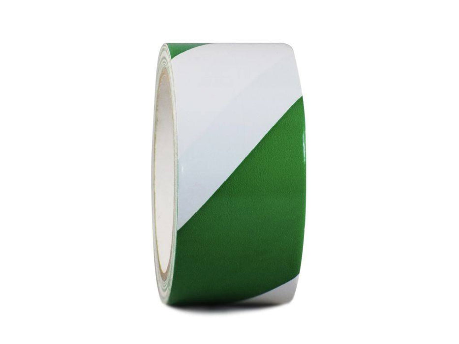 Striped Reflective Safety Tape - Green and White