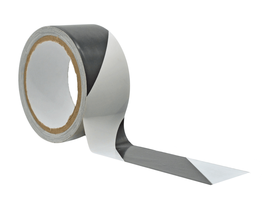 3 inch roll of Black and White safety hazard floor tape
