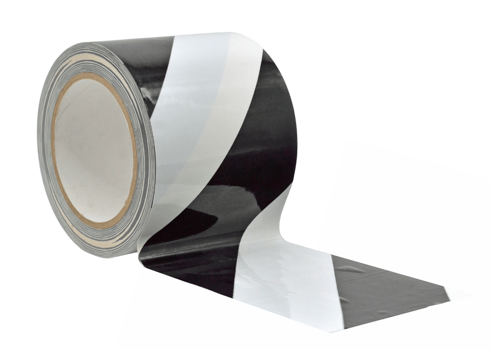 5 inch roll of black and gray warning floor tape