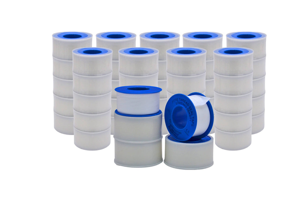 Mulitple stacked rolls of white PTFE (High Density Pipe Thread Seal Tape) Pipe Thread Seal Tape