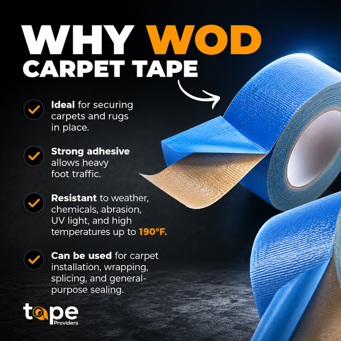Double Sided Exhibition Carpet Tape - 25 Feet | DCCT110R (Made in USA)