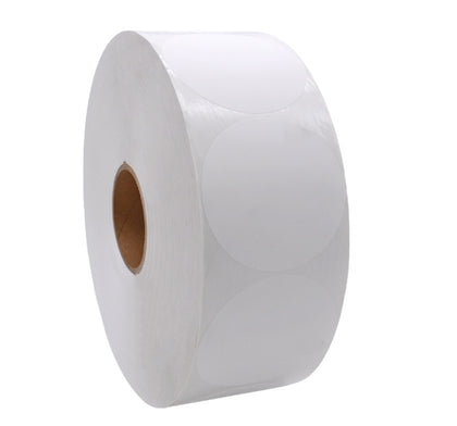  Roll of Matte White 4" x 4" Round Labels compatible with a variety of printers