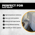 infographic about aluminum foil tape detailing it is great to build a hexayurt 