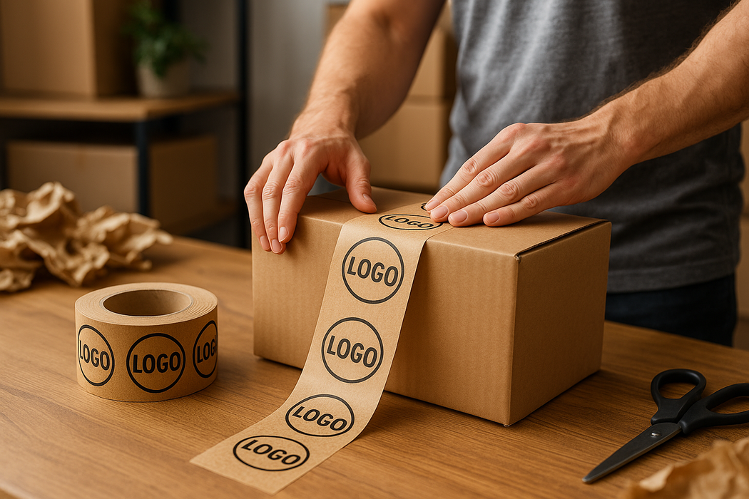 Custom Printed Kraft Tape 3 in. x 450 ft. - Water Activated | CPT1
