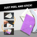 Double Sided Tissue Tape infographic mentioning it is incredibly easy to use, just peel and sick