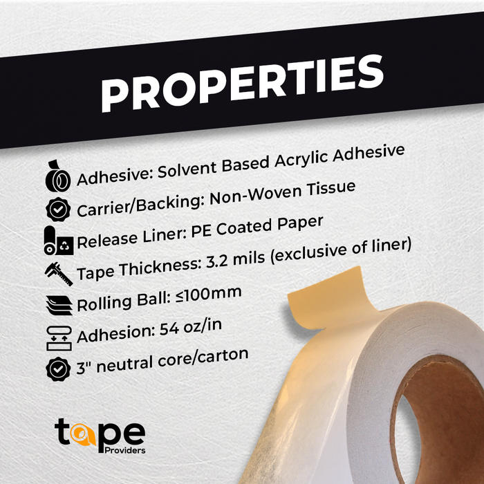 Double Coated Tissue Tape 3.2 Mil - DCTT32A