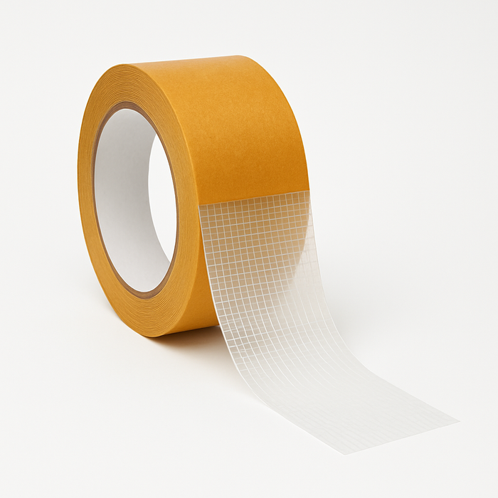 Double Sided Scrim Tape 3.1 Mil, Acrylic Adhesive, For Laminating Foams and Films, DCST31WBA