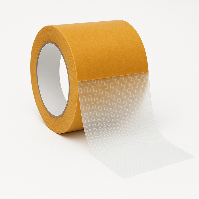 Double Sided Scrim Tape 3.1 Mil, Acrylic Adhesive, For Laminating Foams and Films, DCST31WBA