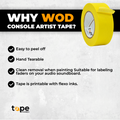Flatback Tape infographic mentioning it is easy to peel off, hand tearable, residue free