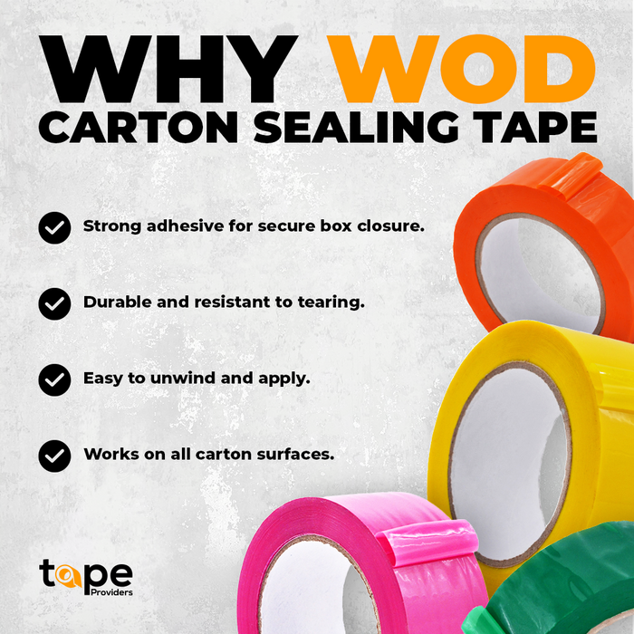 Carton Sealing Colored Packaging Tape 55 Yards - CSTC20WBA