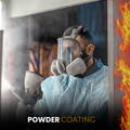 infographic about polyester tape mentioning it is great for powder coating
