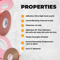 double sided transfer tape roll - available in bulk - white - 36 yards long