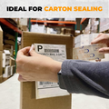 infographic about Crystal Clear Carton Sealing Tape mentioning it is ideal for carton sealing