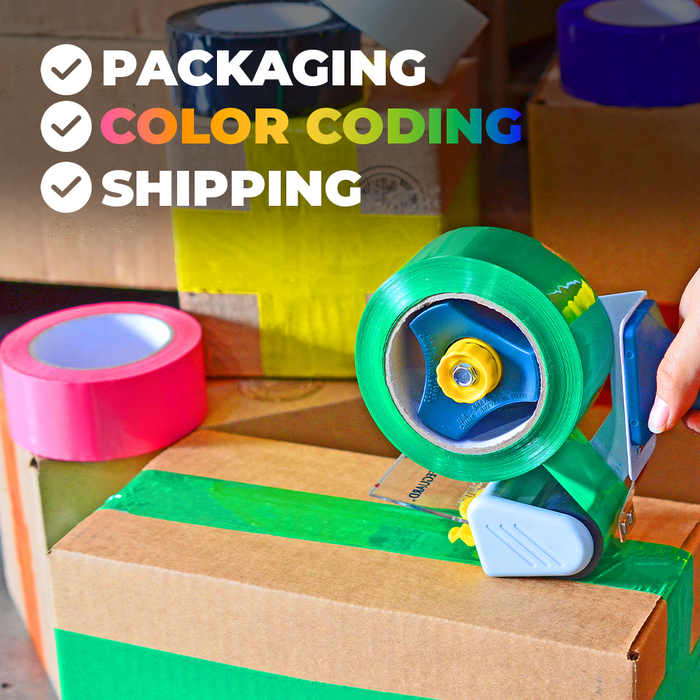 Colored Carton Sealing Packaging Tape - 110 Yards, 2 Mil - Water-Based Acrylic Adhesive | CSTC20WBA