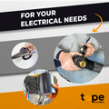 Infographic about Electrical Heat Tape detailing it is industrial grade PVC Vinyl, Flame retardant and cold resistant, approved for professional electricians 