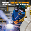 infographic about cloth electrical tape mentioning it resists very high temperatures