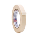 Multiple Stacked rolls of 1.5 inch wide White or Beige Masking Tape, Shows made in USA logo
