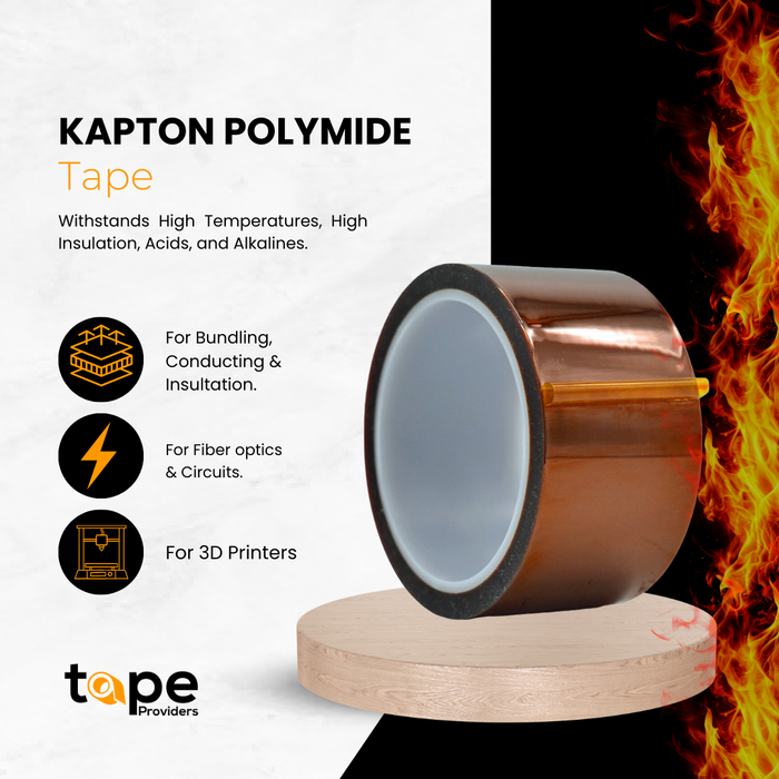 Kapton Tape 2 Mil Silicone Adhesive - 36 yards, High Temperature - PKT2