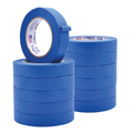 set of stacked blue painters tape rolls 3/4 inch wide