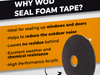 infographic about foam tape detaililng it is great for window sealing, residue free, outdoor noise reduction, and excellent weather and chemical resistance