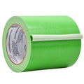 extra wide black duct tape roll infographic showing different color availability, and its strength