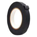 Close up of a roll of Flatback Tape - black 1 inch
