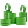 stacked rolls of green painters tape available for wholesale - 1 inch wide