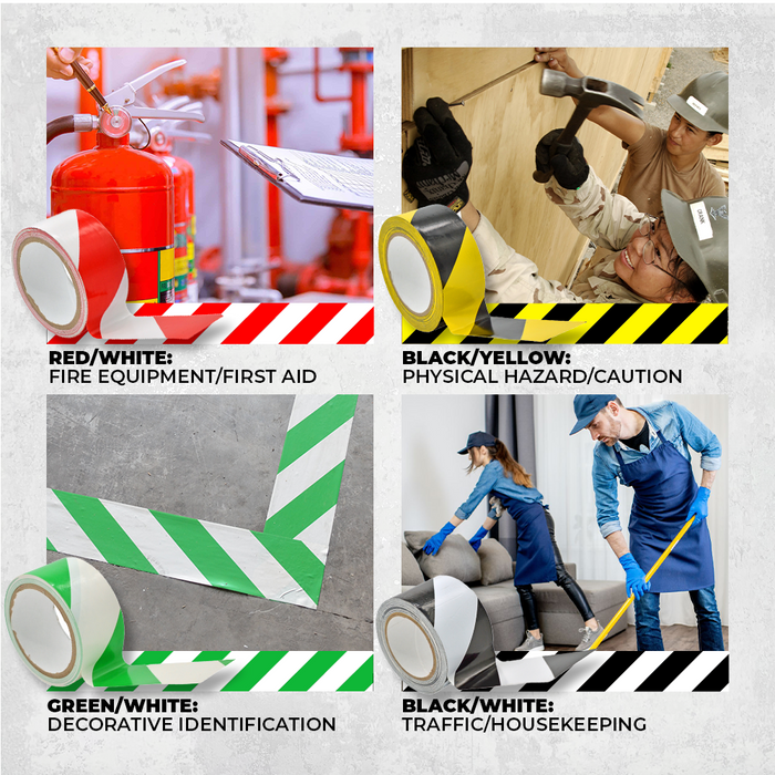Striped Floor Marking Tape - 7 mil | VSWT187
