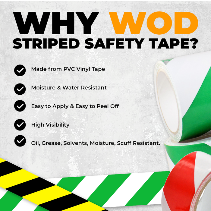 Striped Safety Warning Tape 6 mil - VSWT186
