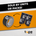 infographic about matte black aluminum foil tape mentioning it is sold by units or by the case