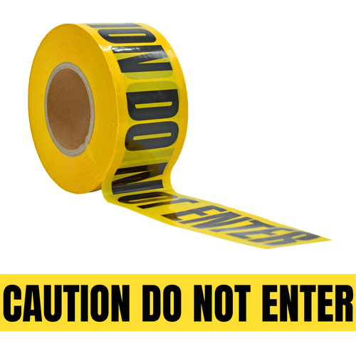Close-up of Caution do not enter tape