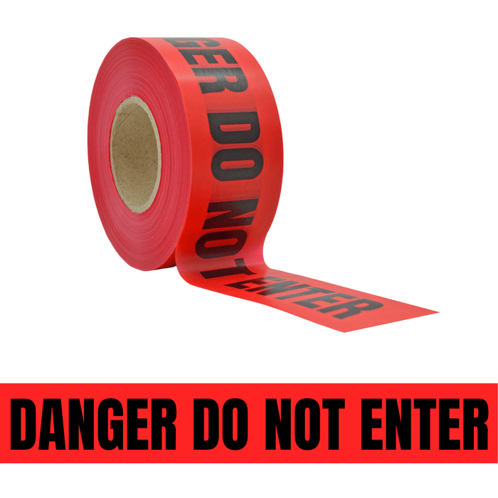 WOD Barricade Flagging Tape ''Danger Do Not Enter'' 3 inch x 1000 ft. - Hazardous Areas, Safety for Construction Zones BRC