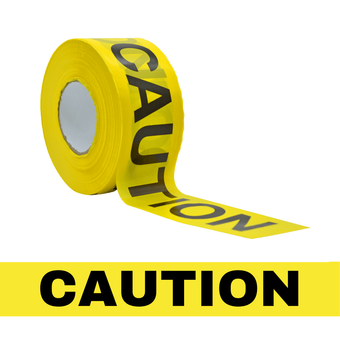 WOD Barricade Flagging Tape ''Caution'' 3 inch x 300 ft. - Hazardous Areas, Safety for Construction Zones BRC
