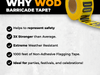 infographic about Colored Barricade Tape , mentioning its safety, extreme weather resistance, stronger than the average