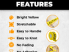 infographic of Colored Barricade Tape  for emergencies, construction sites, warnings, and yard work